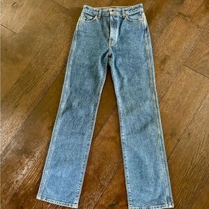 KHAITE Blue Straight Leg Jeans